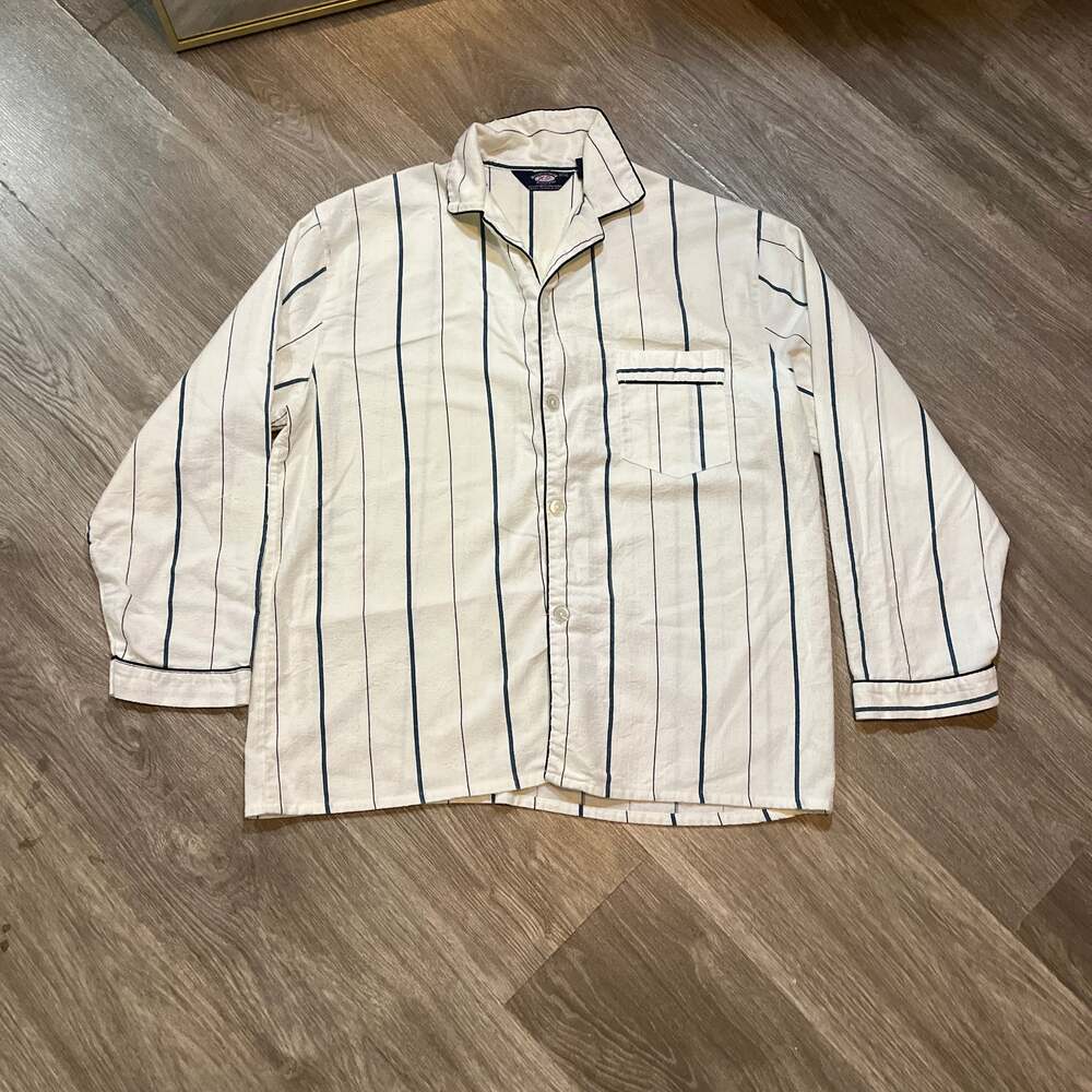 Vintage Hemingway Point Men's Striped Pajama Shirt Large